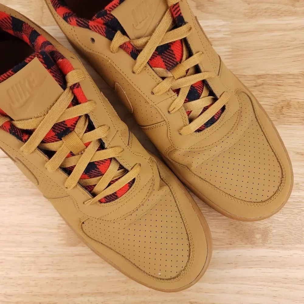 Nike Court Borough Sneakers Mens Size 12 Wheat Low Premium Red Black Plaid Shoes